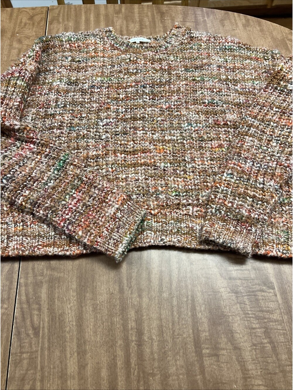 Frame Marl Wool Blend Rose Multi Cropped Sweater Small
